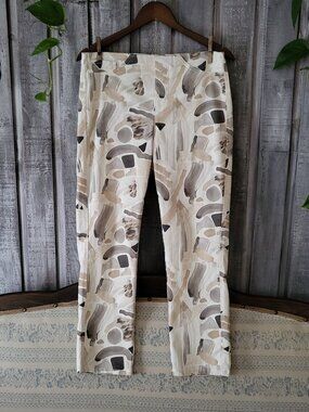 Joseph Ribkoff Jeans Abstract Brushstroke Cropped Ankle Pants